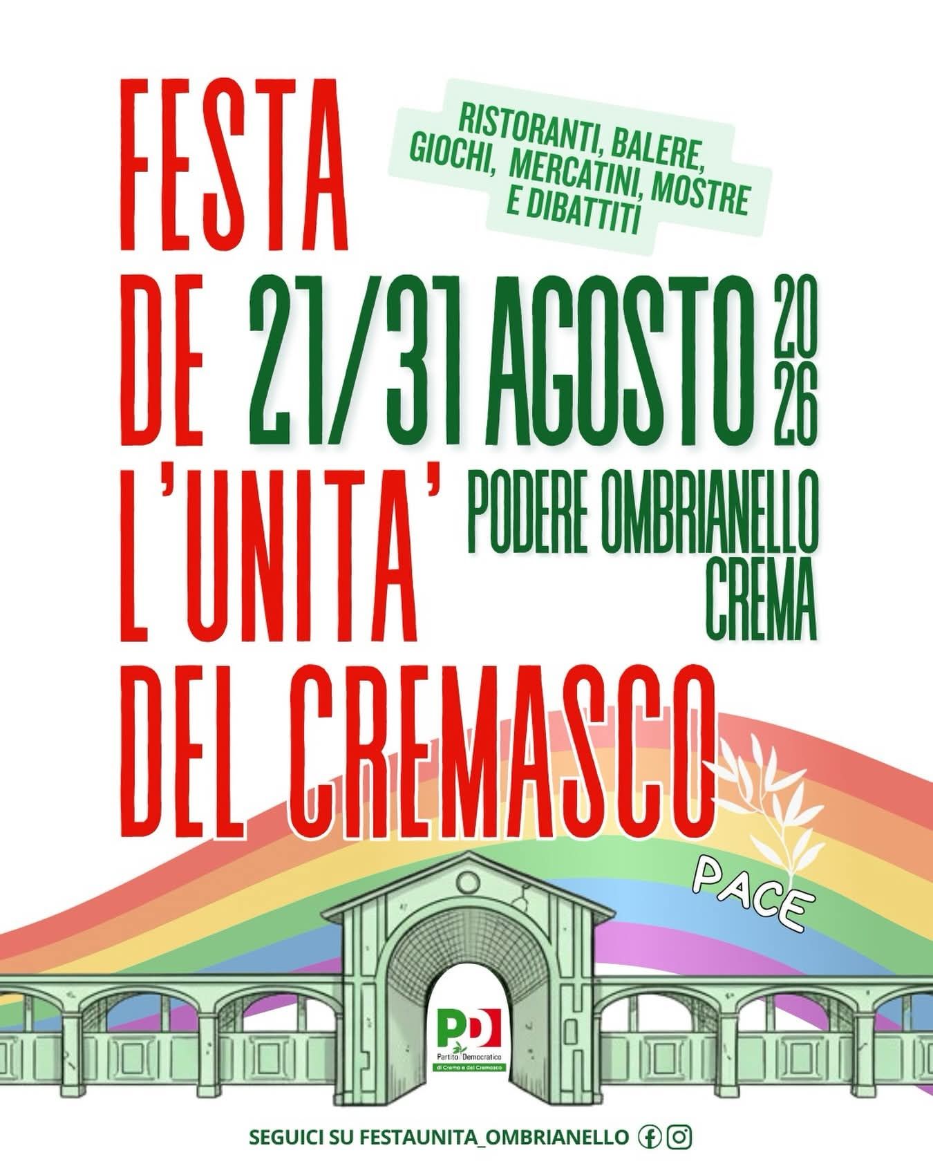locandina festa ombrianello crema