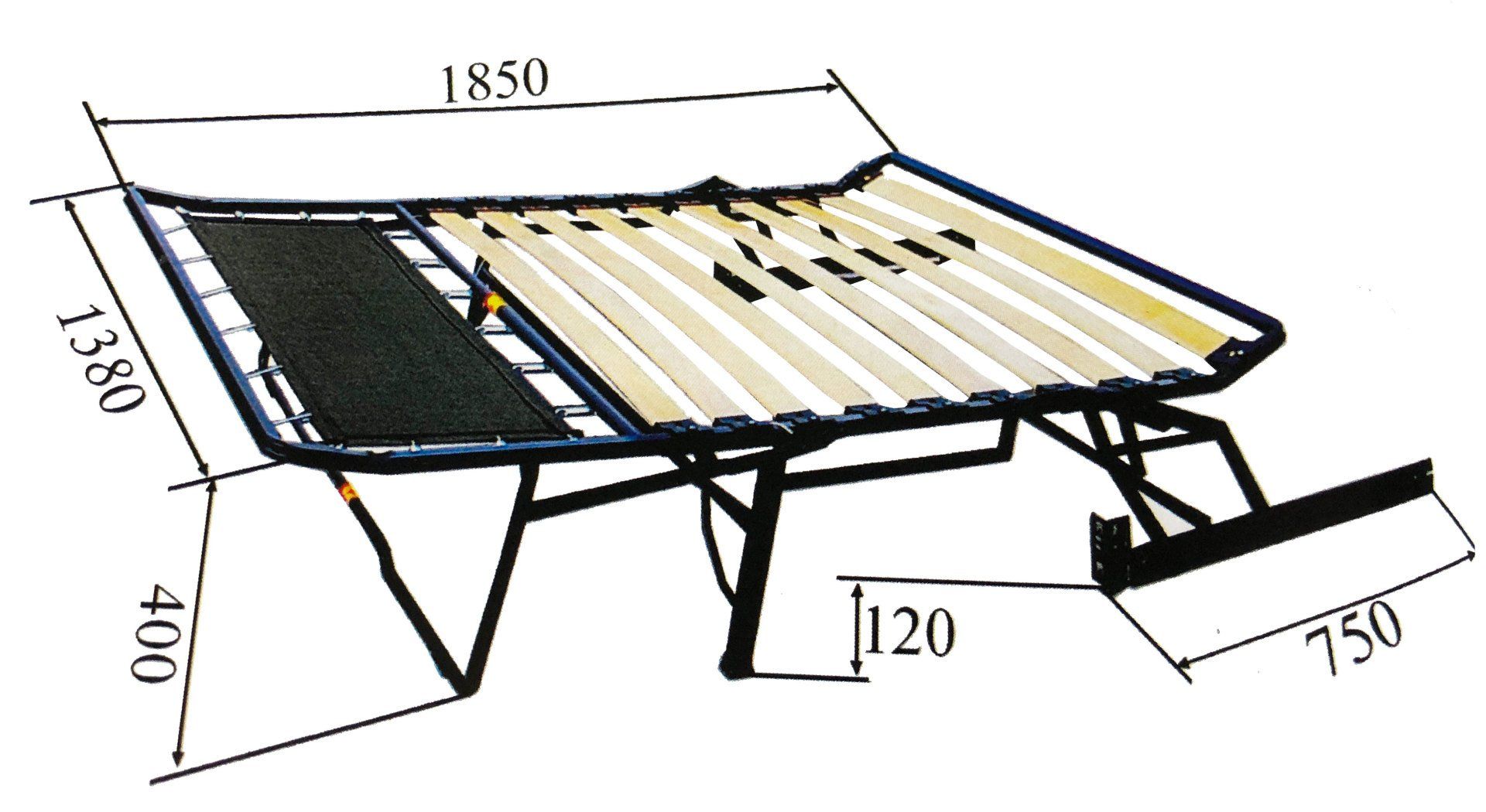 Miegamojo mechanizmo sugrotelėmis išmatavimai