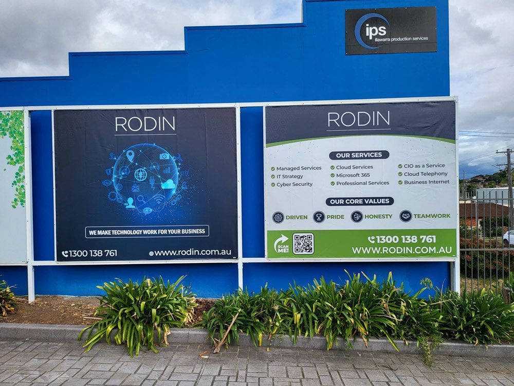 Rodin Promotional Banner by Booth Signs (Aust) Pty Ltd — Signwriters in Coniston, NSW