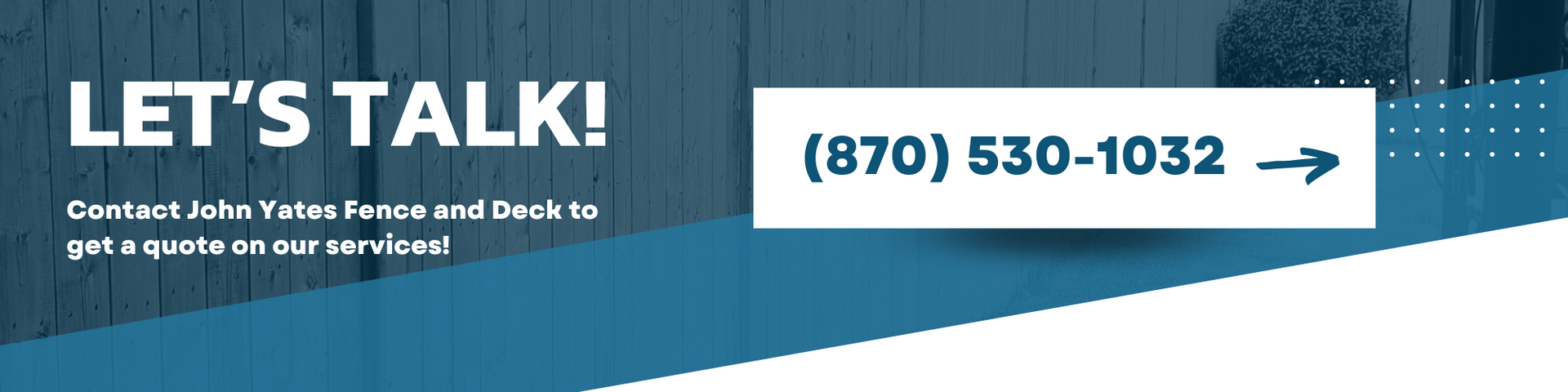 let's talk, call us at 870.530.1032