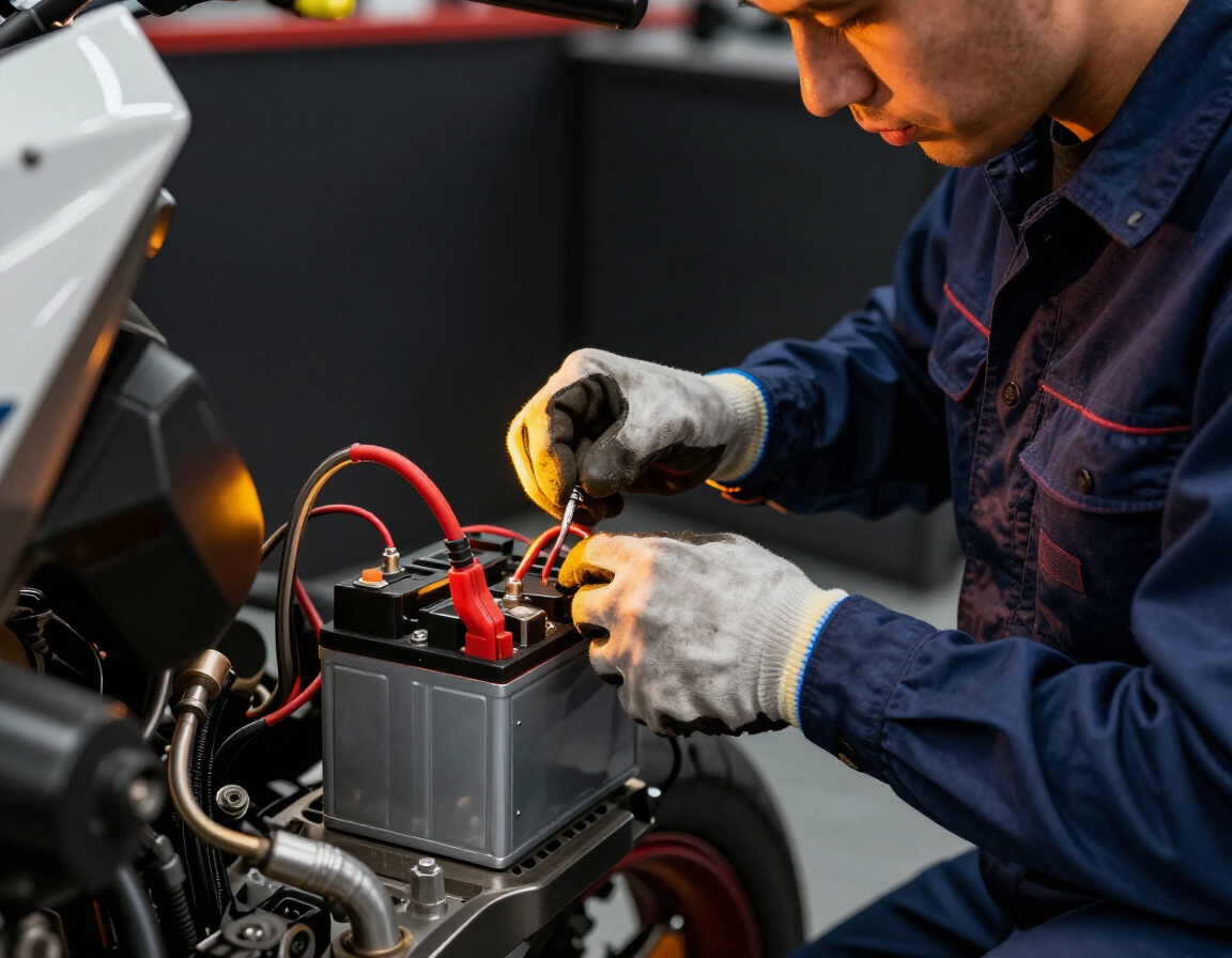 Servicio de bater&iacute;a para moto