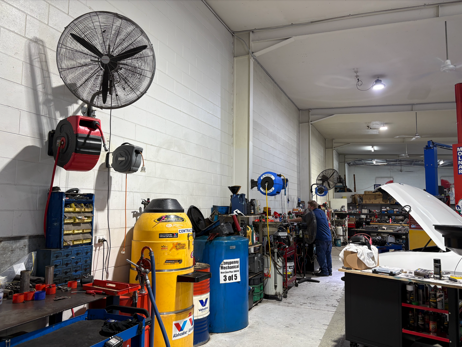 A Garage with Tools and Equipment — Monypenny Mechanical in Bungalow, QLD