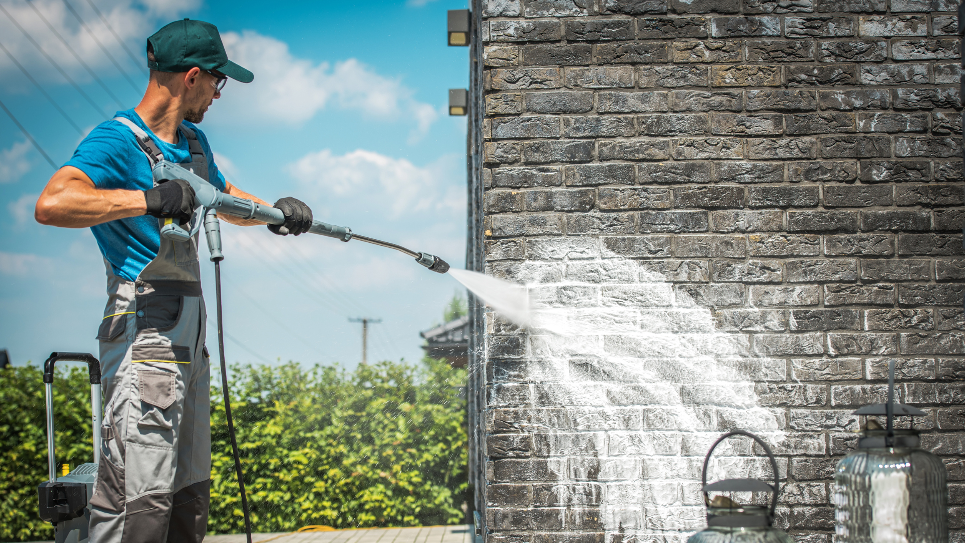 Miter saw and scattered wood pieces on a floor in a room under construction.