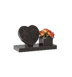 heart shaped granite headstone
