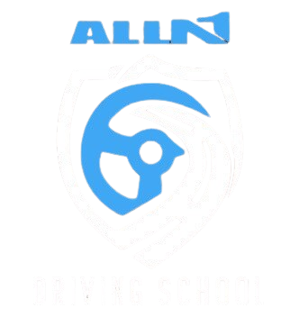 A blue allin logo with a bird on it