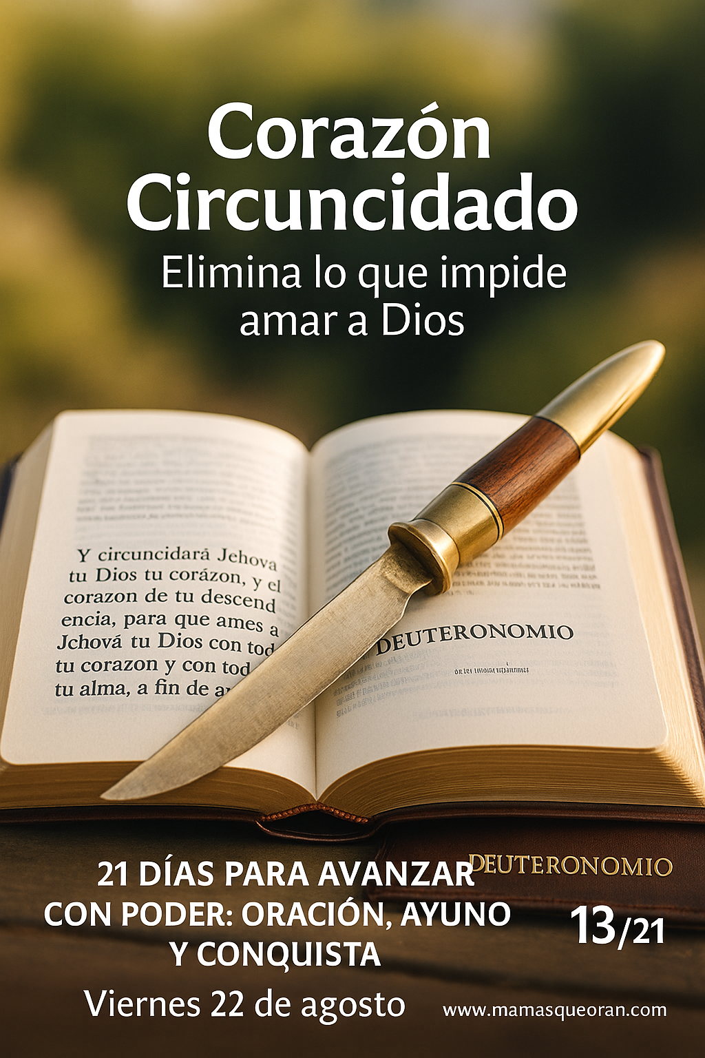 Declaro que mi corazón está siendo circuncidado por el Espíritu de Dios. 