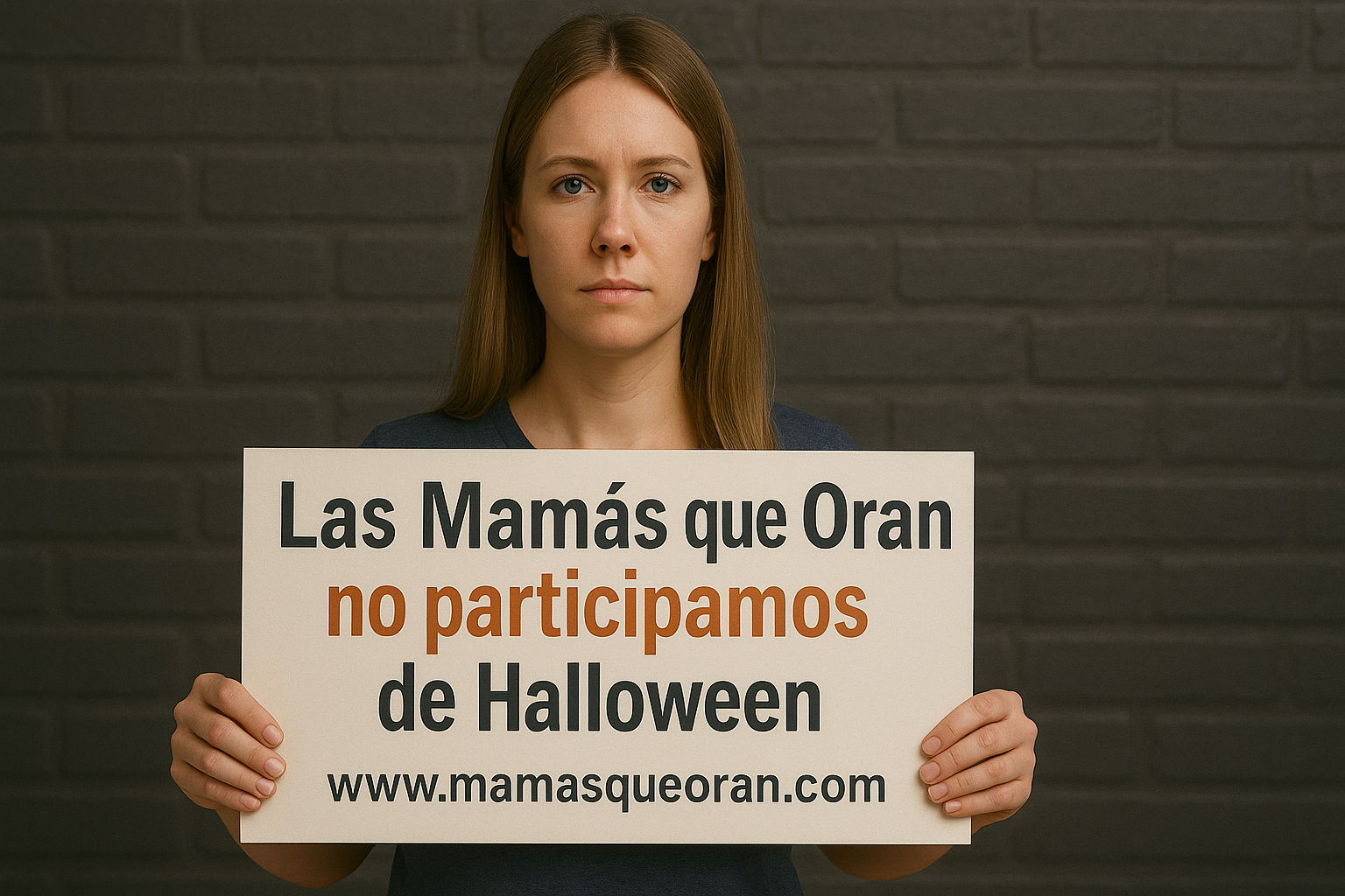 Mujer con un cartel:
