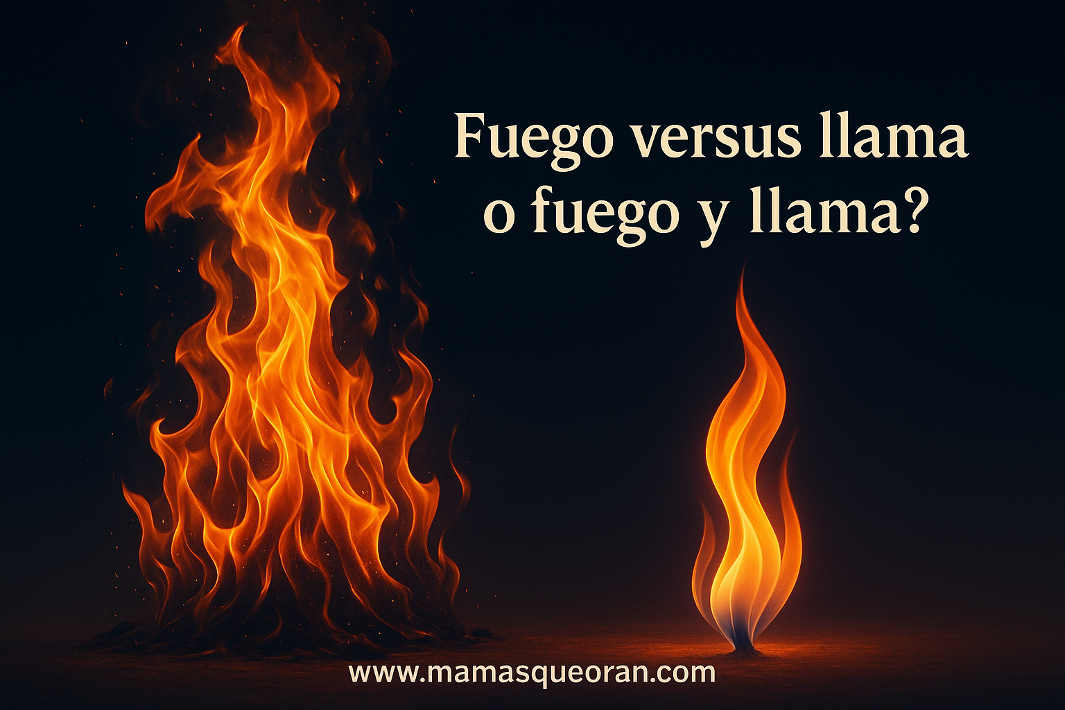 Fuego con texto: