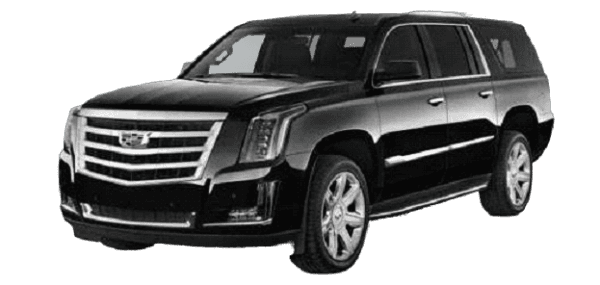 A black cadillac escalade is shown on a white background.