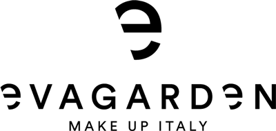 Logo EVAGARDEN in nero con la scritta “MAKE UP ITALY” sotto, su sfondo bianco.
