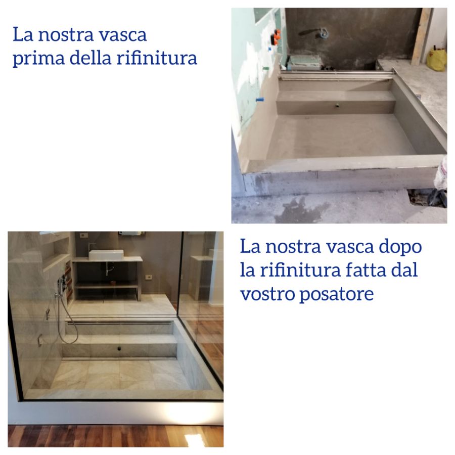 Vasca prima e dopo rifinitura