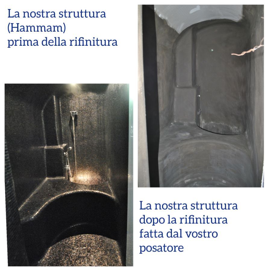 Struttura Hammam prima e dopo