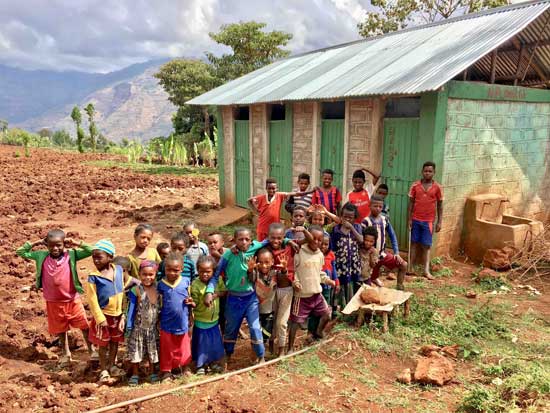School latrines newly constructed by HOPE