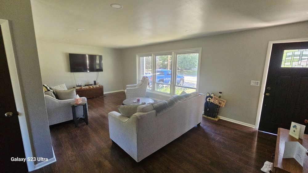 A living room with a couch