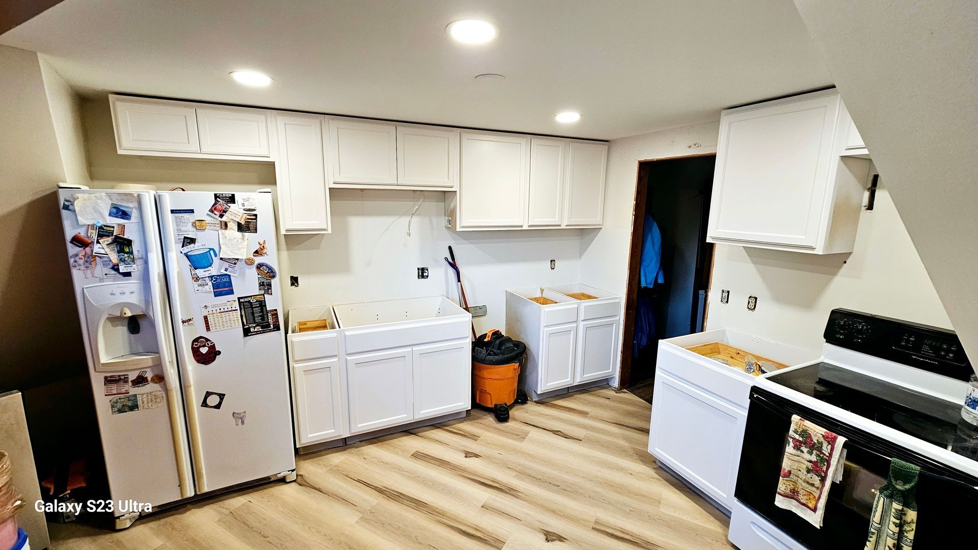 White cabinets in kitchen