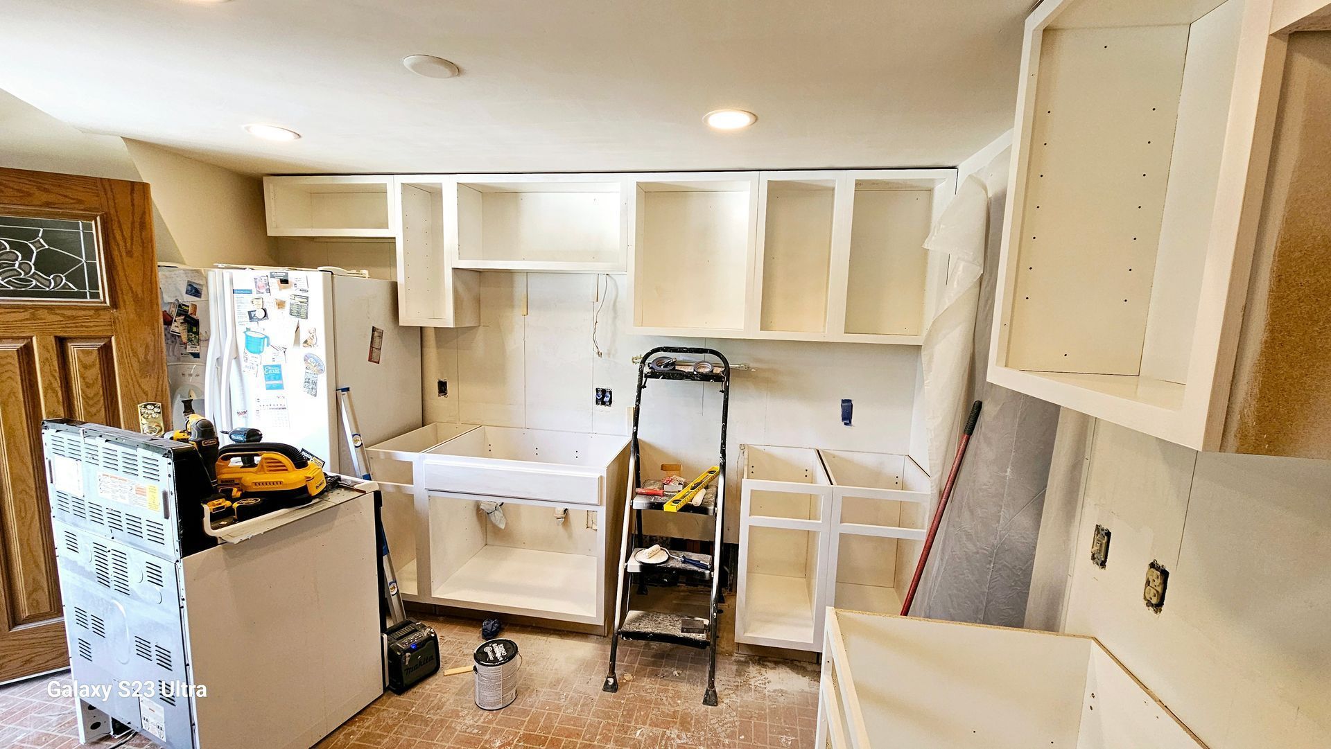 A kitchen is being remodeled