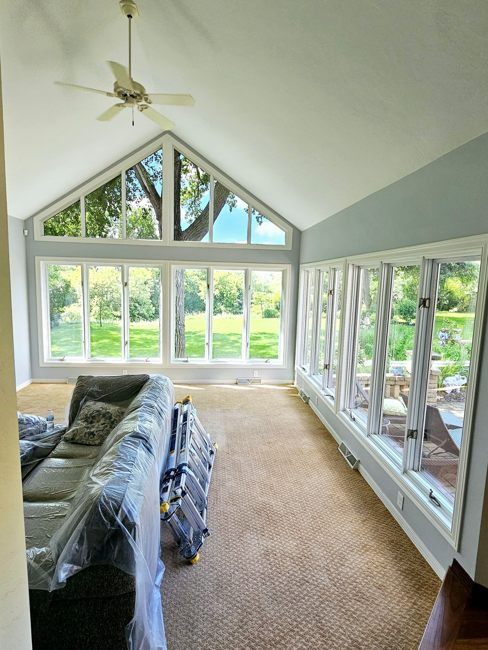 A living room with a couch