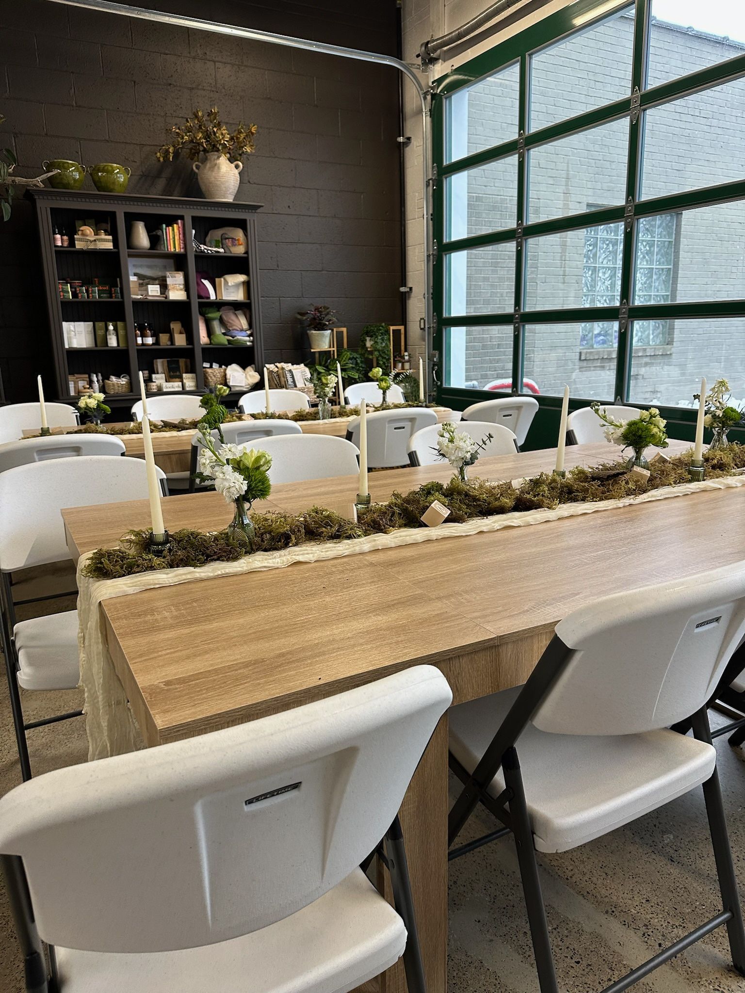 Indoor event setup and breakdown with rental tables and chairs in Logan Utah