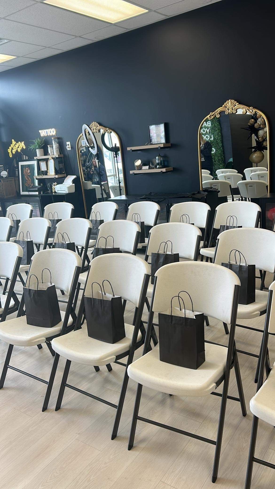 Chair rentals arranged for a party or special event indoors