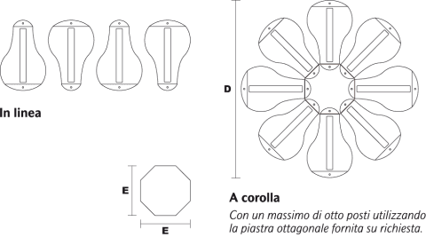 Zeichnung Fahrradständer Petalo Large Gruppe Zeichnung Fahrradständer Petalo Large Gruppe