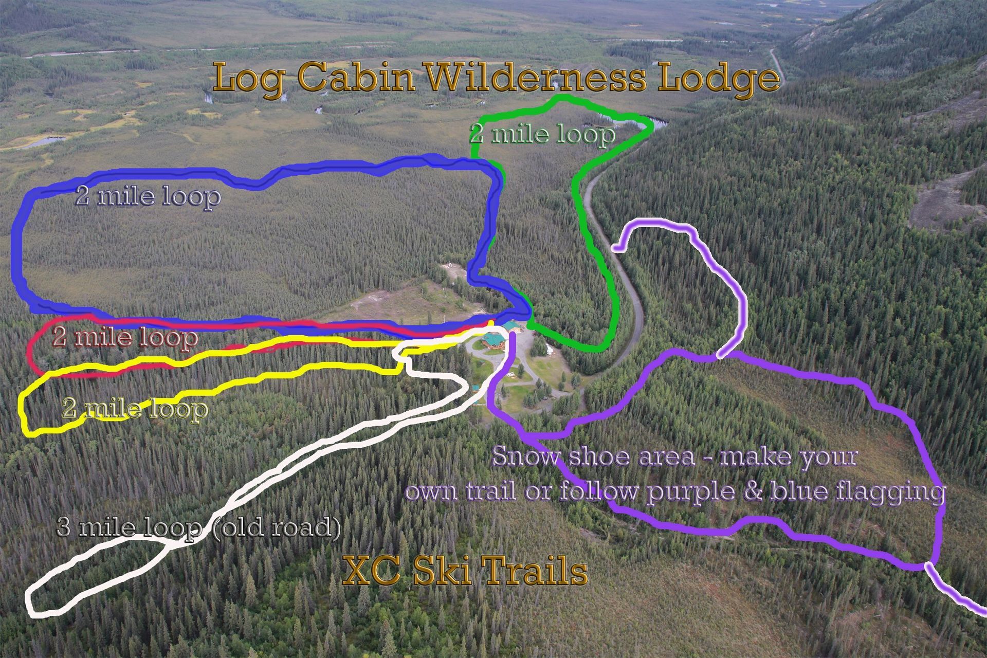 Trail map at Log Cabin Wilderness Lodge