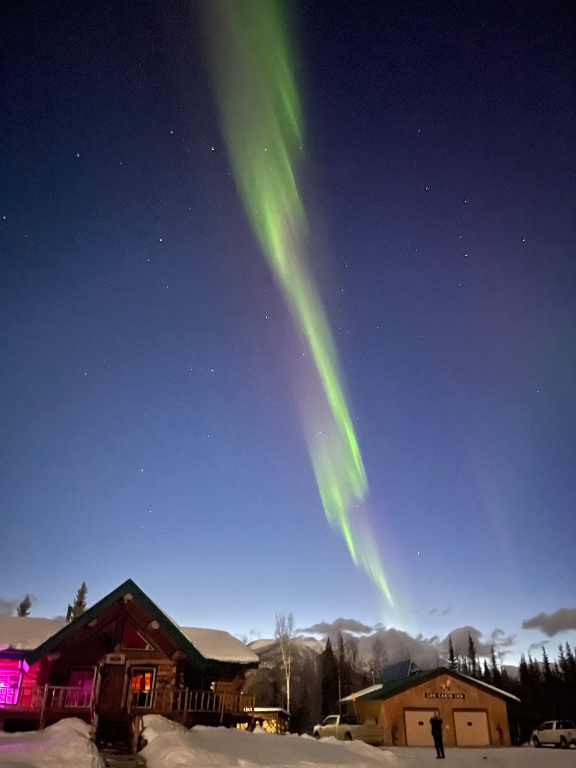 Log Cabin Wilderness Lodge, with it's dark, clear skies, is one of the best places in the world to see the aurora borealis.