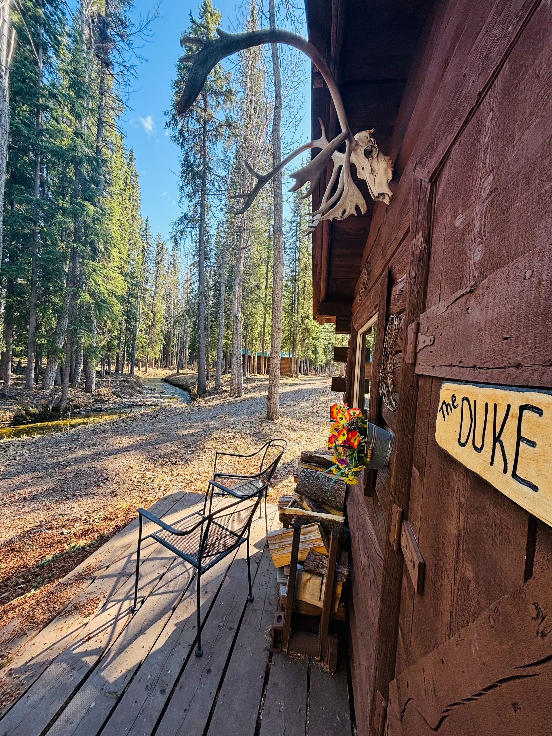The Duke cabin, one of the historic cabins at the Lodge