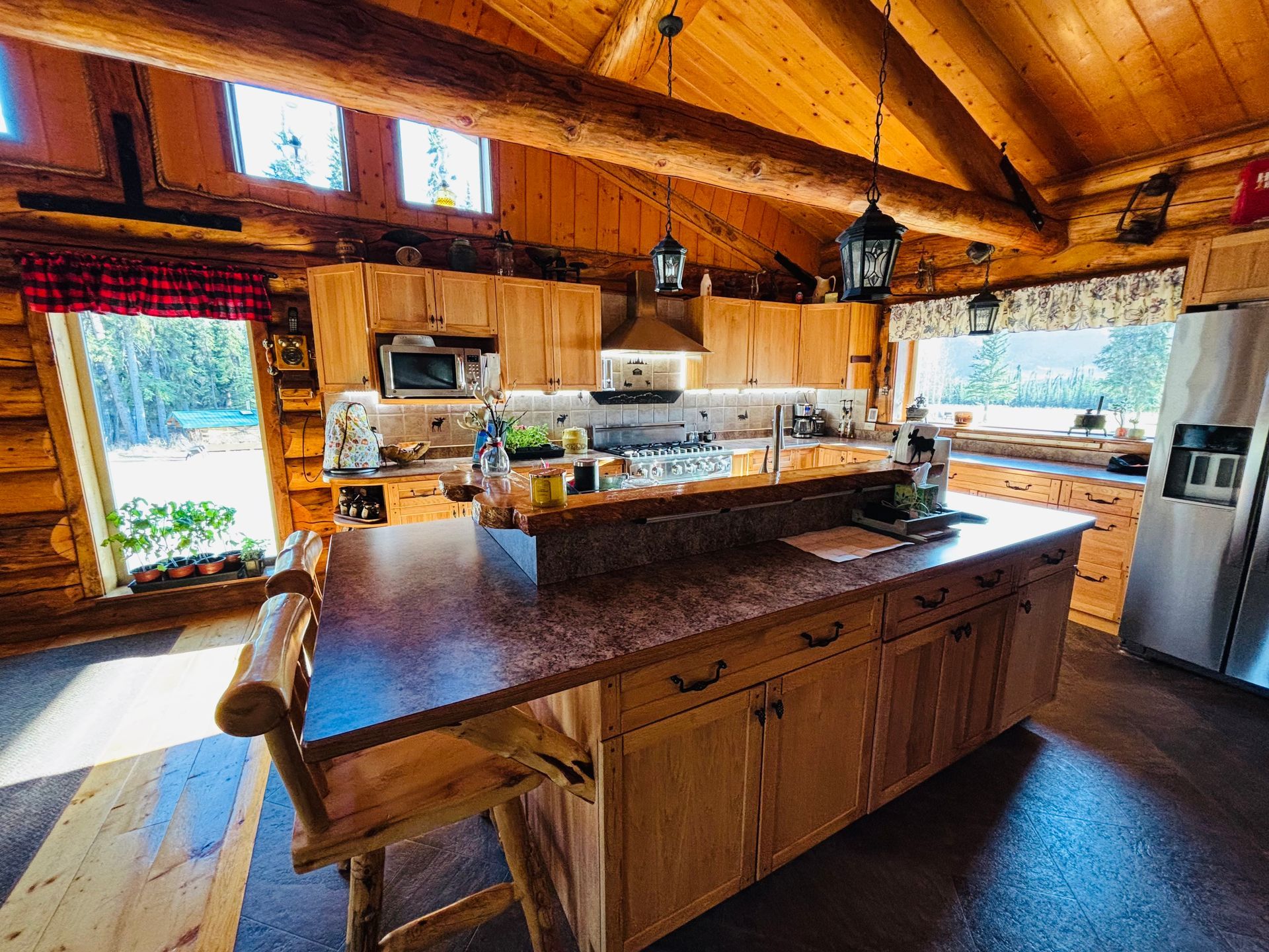 Kitchen and serving bar of main lodge