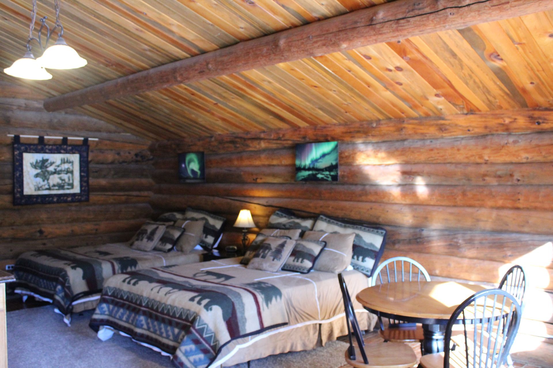 Fire pit at the Log Cabin Wilderness Lodge. 