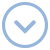 a blue arrow pointing down in a circle on a white background .