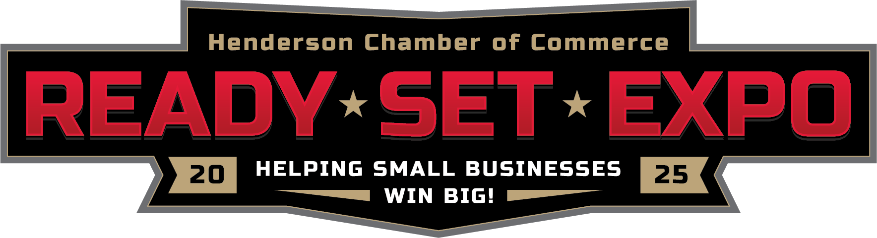 A logo for the henderson chamber of commerce ready set expo