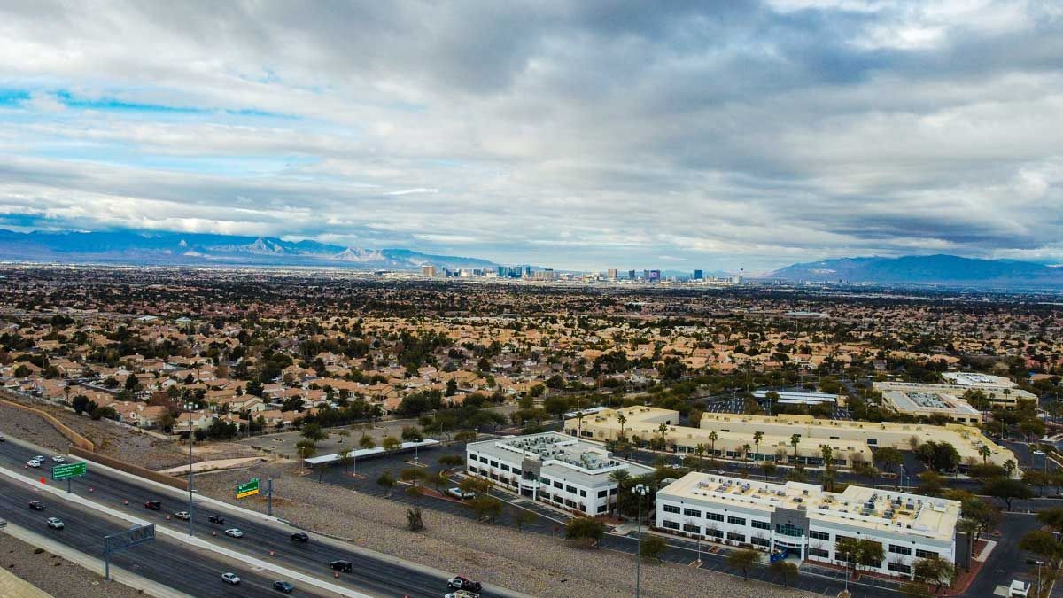 An aerial shot of Henderson, Nevada