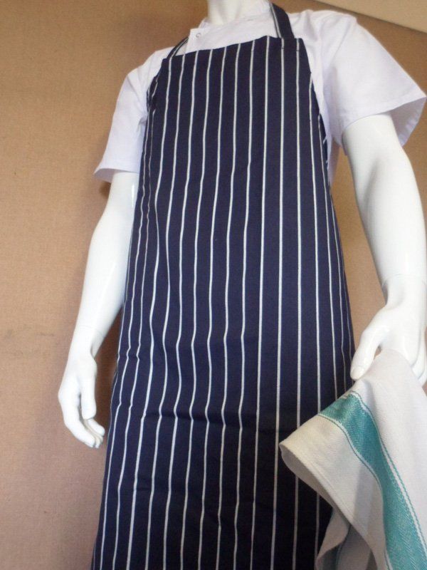 navy/white stripe butchers apron