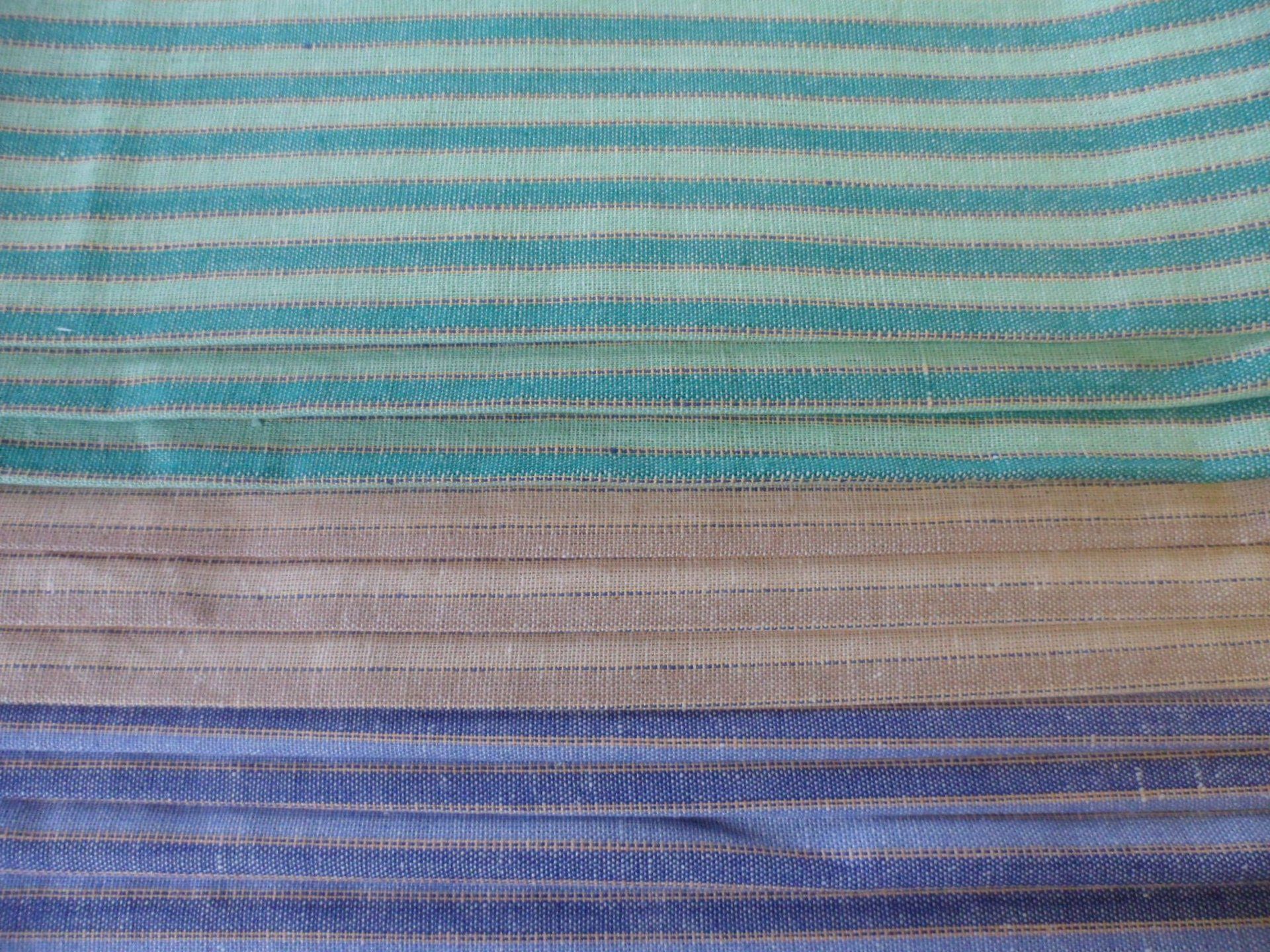 Two tone striped cotton tea towels