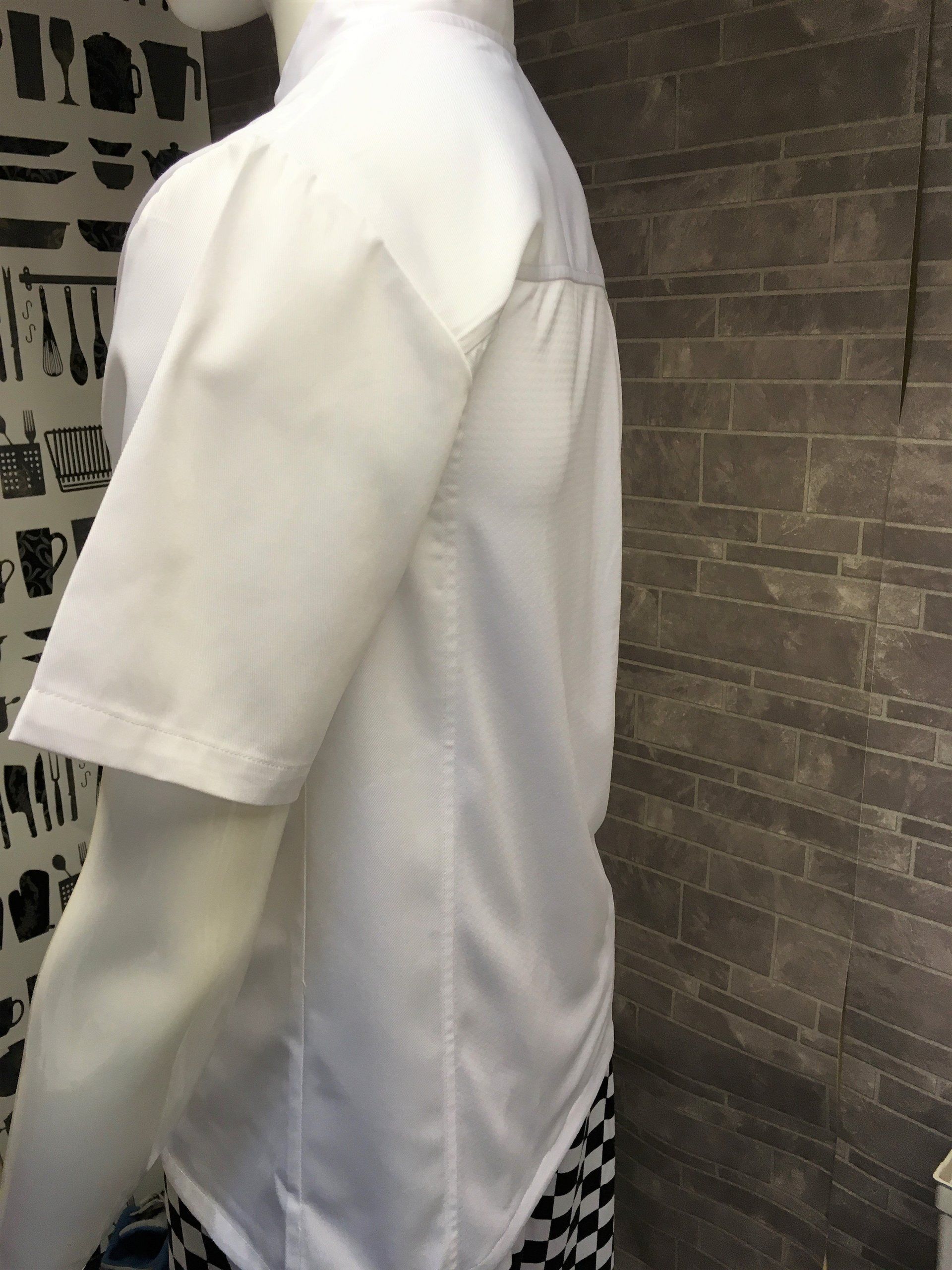 Short sleeve mesh back chef jacket