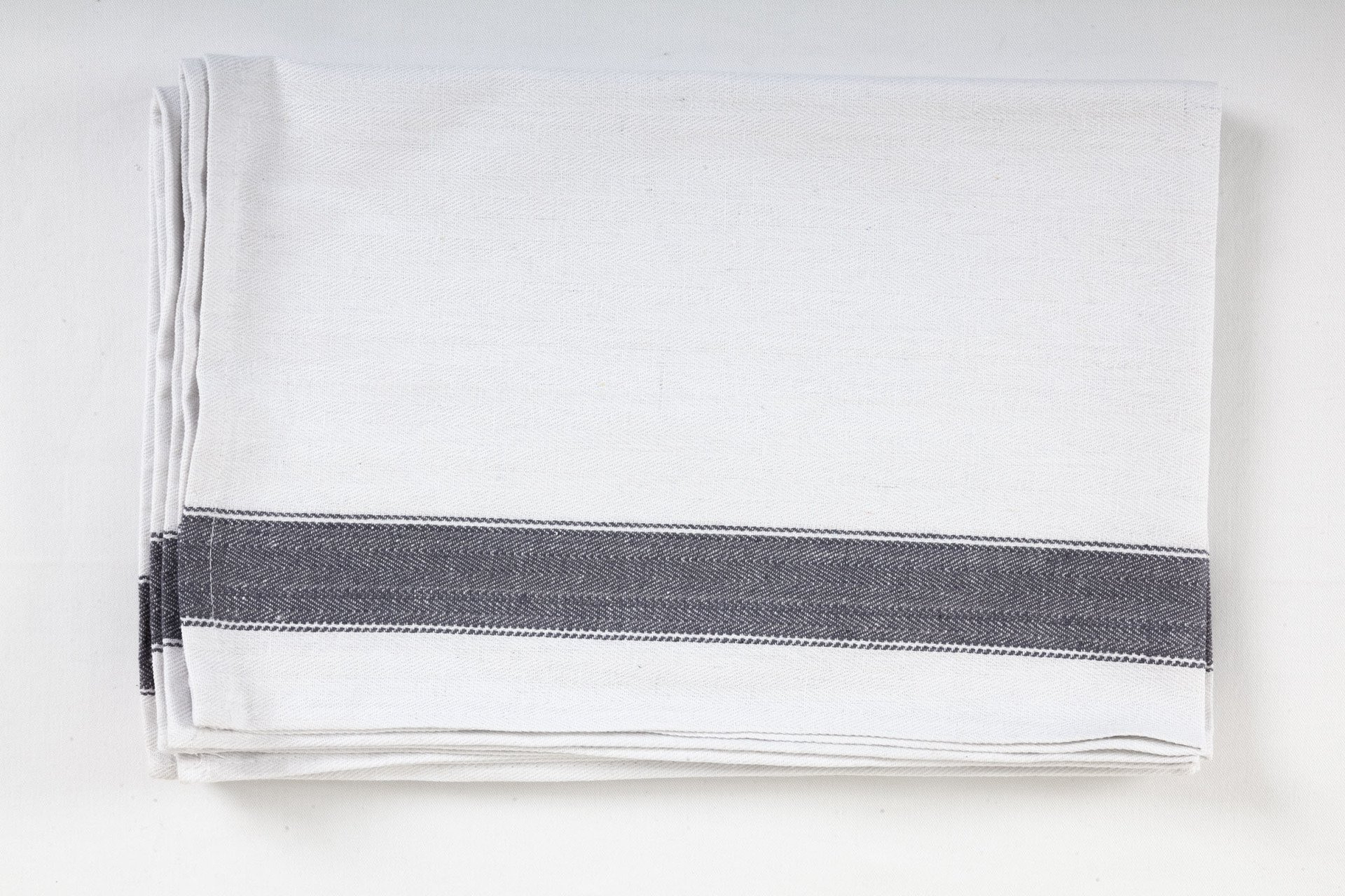 Grey stripe herringbone tea towel