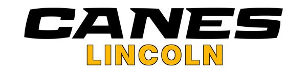A black and yellow logo for canes lincoln