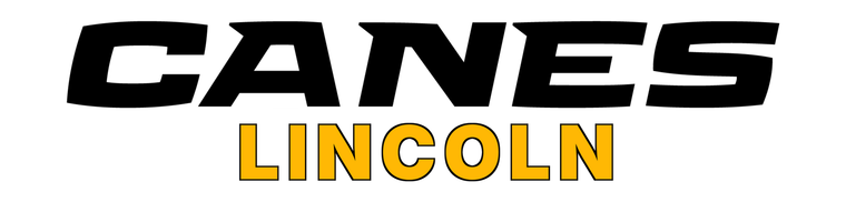 A black and yellow logo for canes lincoln