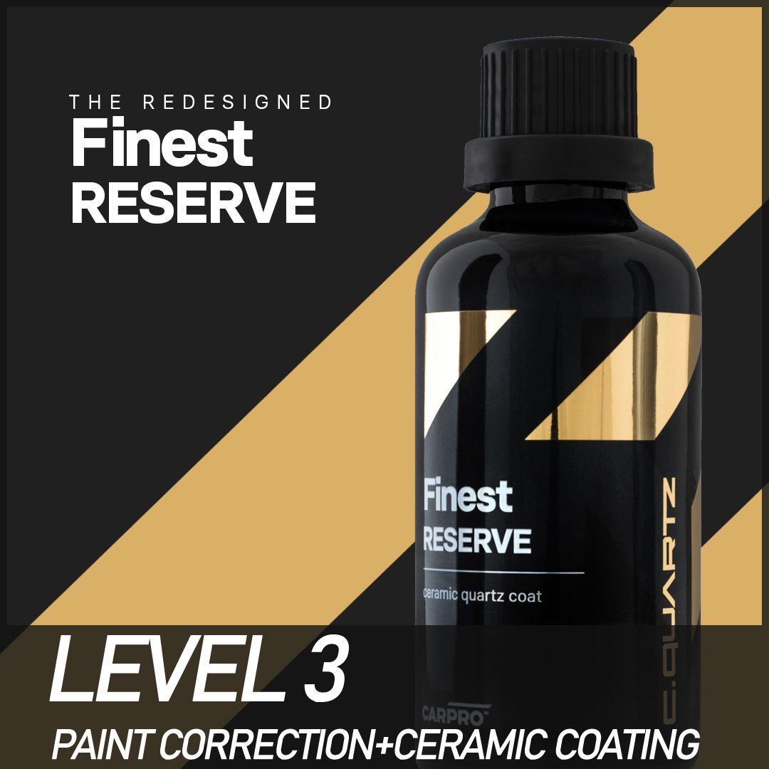 A bottle of finest reserve level 3 paint correction ceramic coating