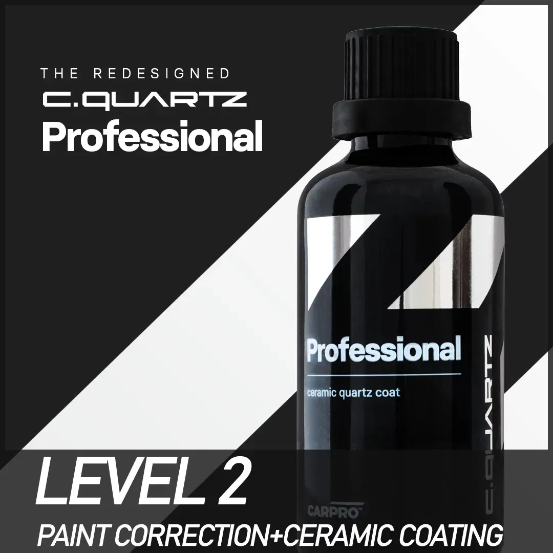 A bottle of c.quartz professional level 2 paint correction ceramic coating