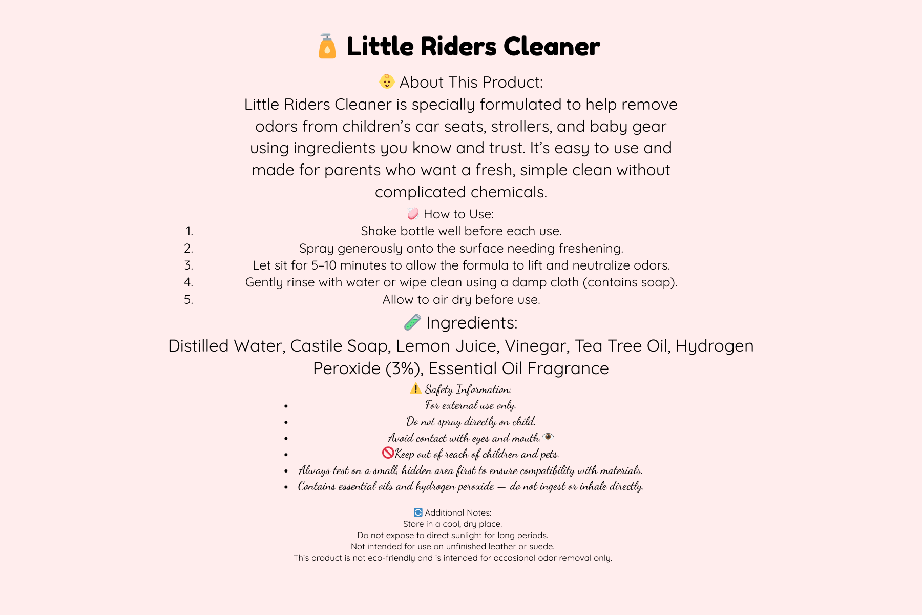 Little Riders Natural Cleaner