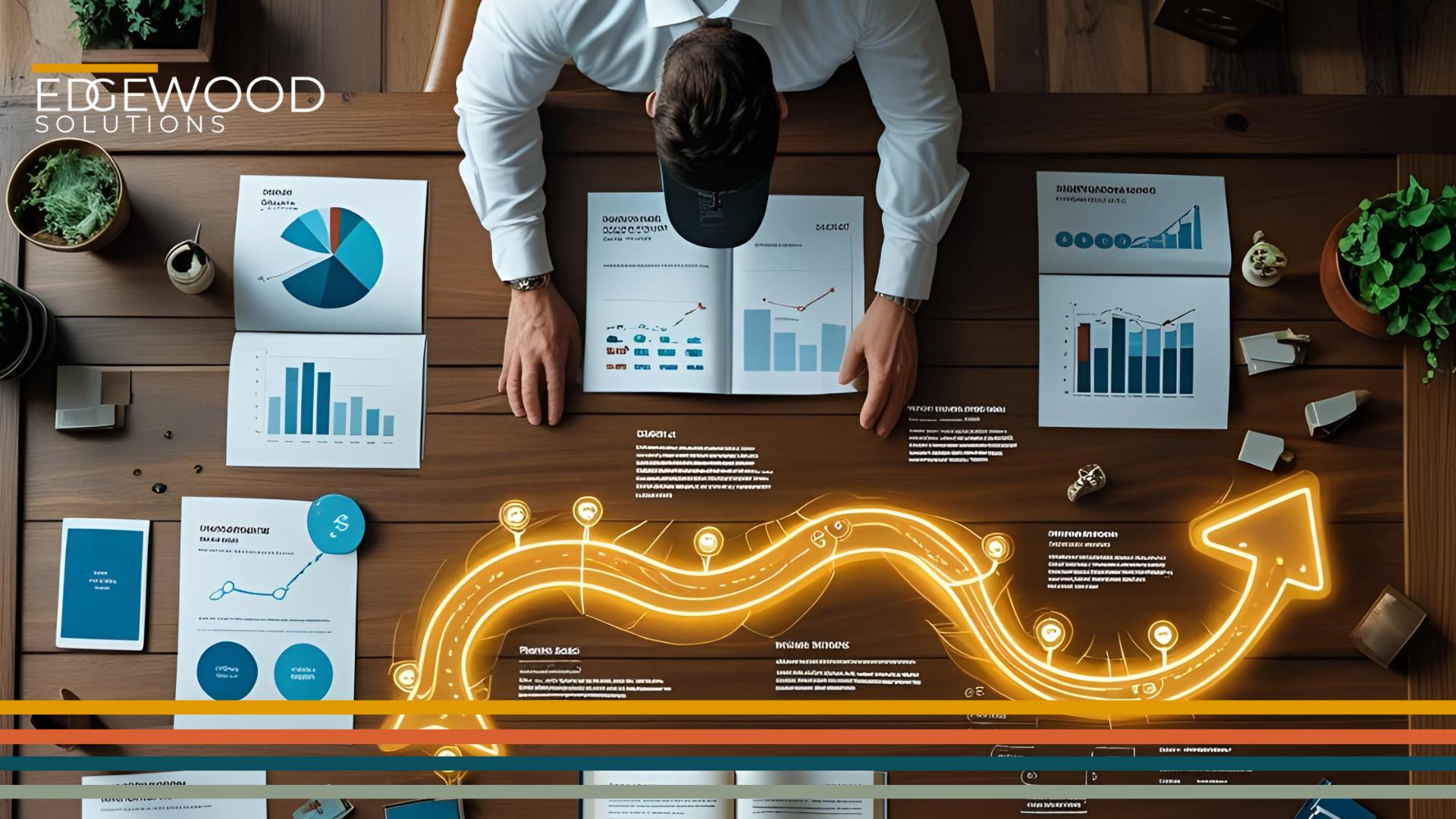 man at desk outlining a customer journey