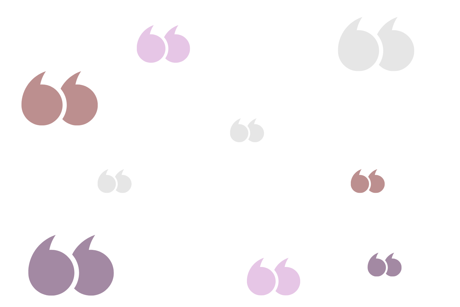 There are many different colored quotes on a white background.
