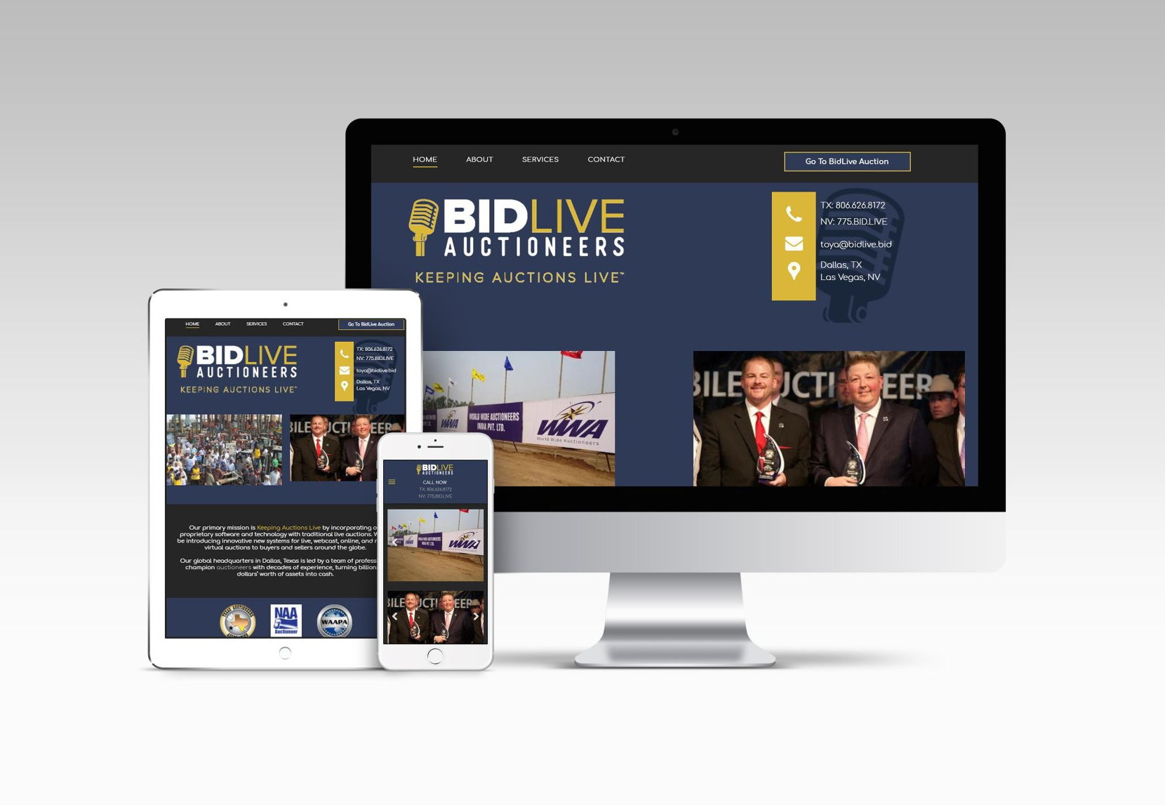 BidLive Auctioneers website design by C&B Marketing