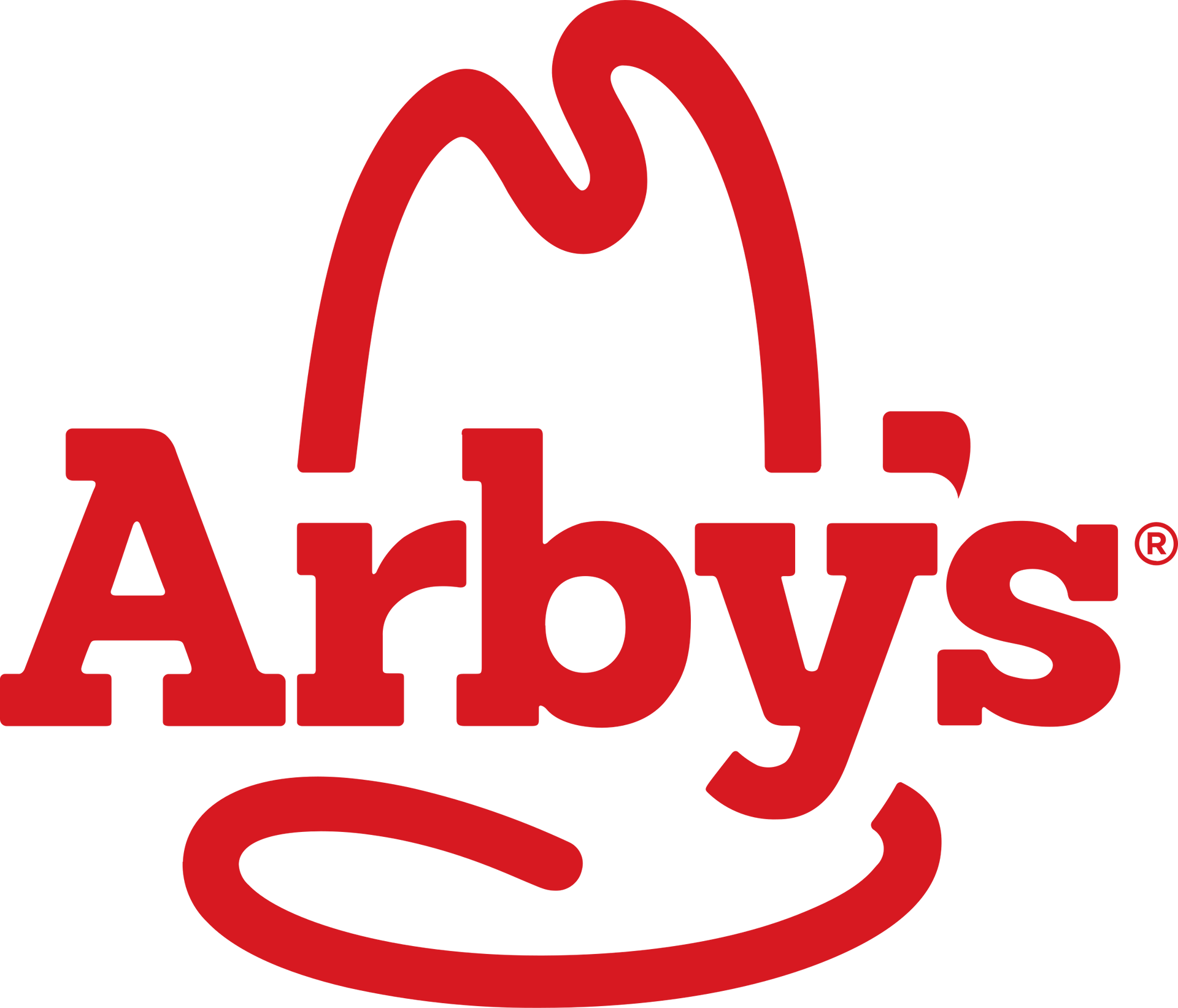 A red logo for arby 's on a white background