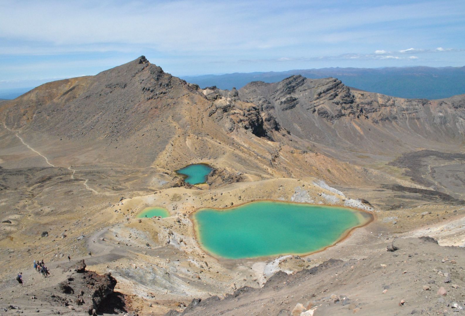 A view over the Emerald Lakes on the Tongariro Alpine Crossing