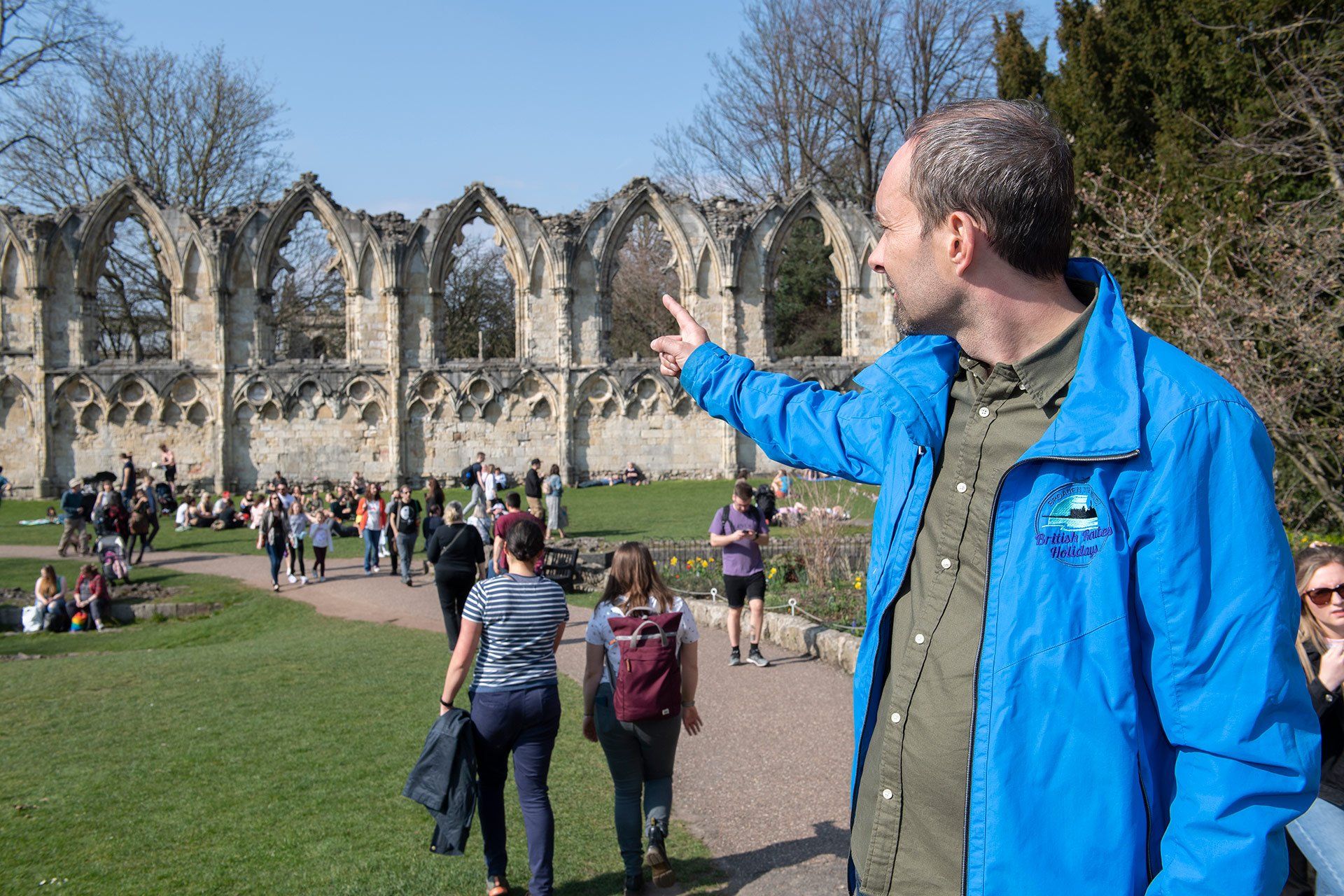 St. Marys Abbey in the museum gardens in the city of York guide led by J&M Walking Tours.
