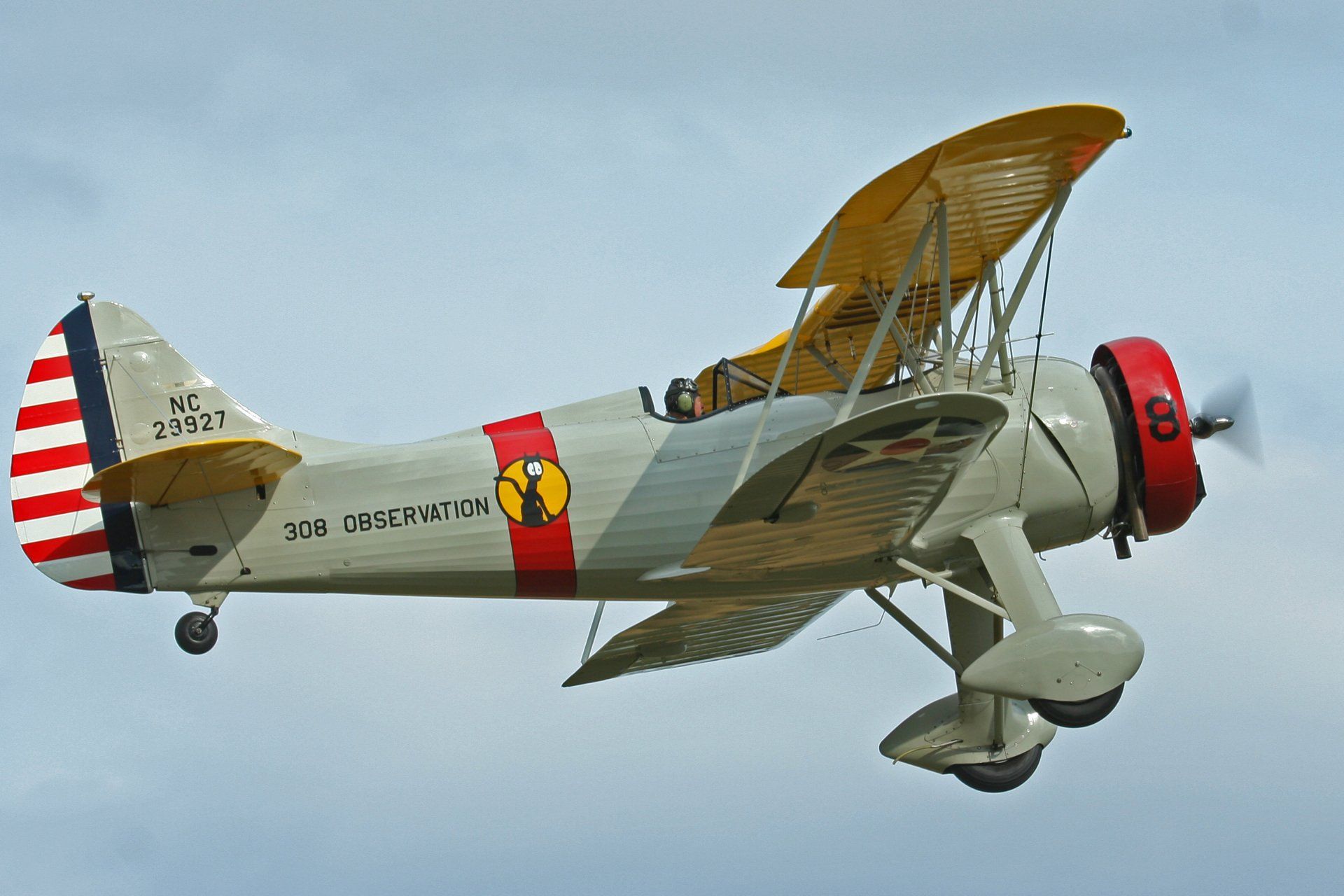 A plane with the letters nc on the tail