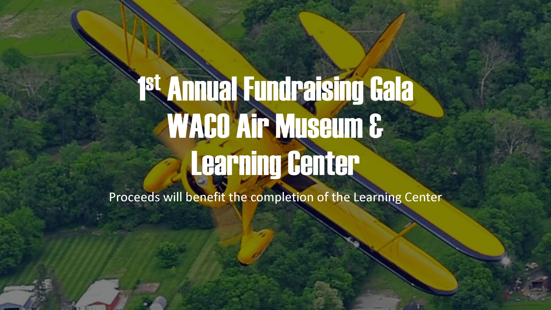 An advertisement for the waco air museum and learning center