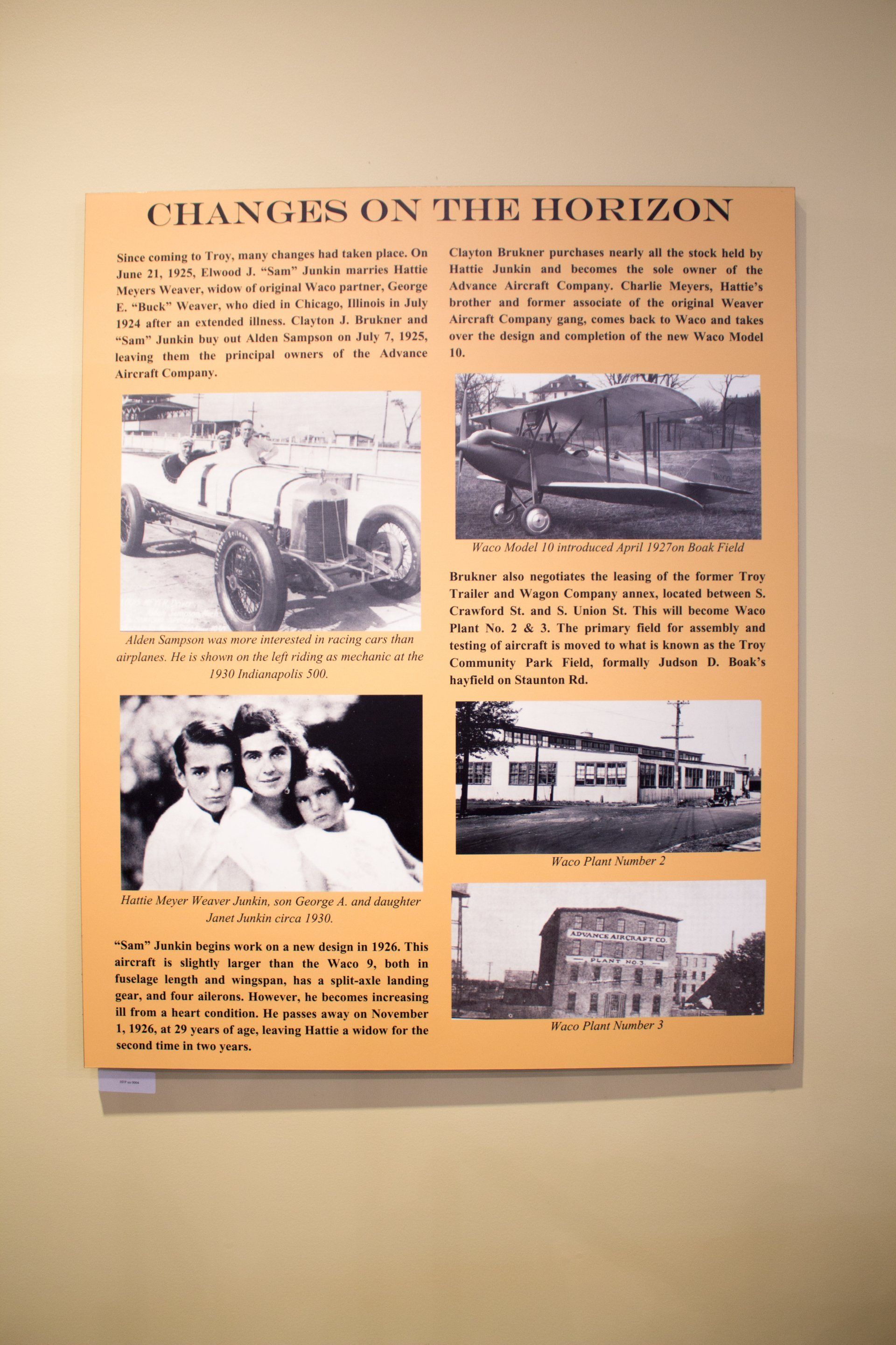 A poster on a wall that says changes on the horizon